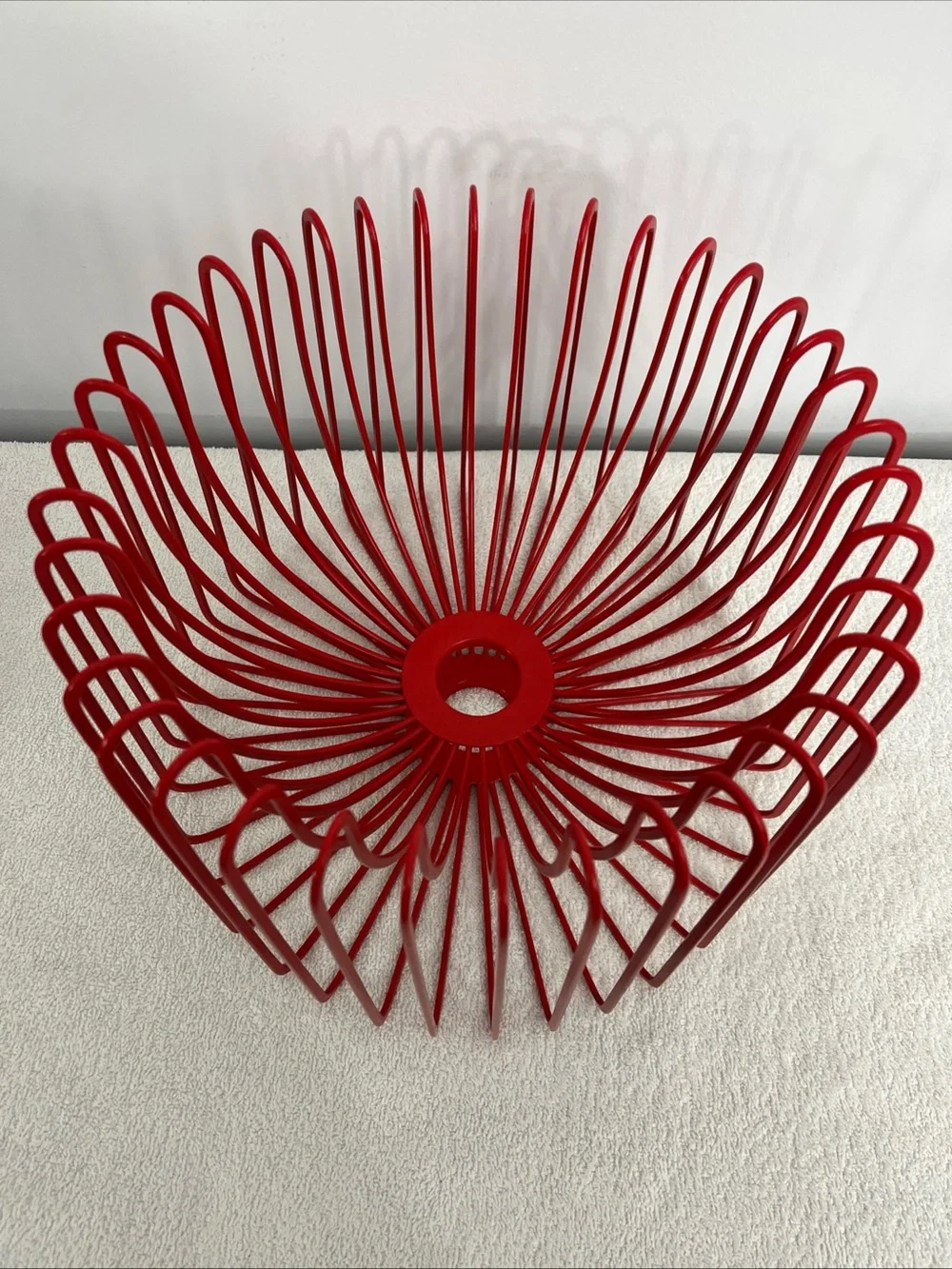 Vintage Ikea Trådig Fruit Basket – Ehlen Johansson Red Wire Bowl  1990s Rare